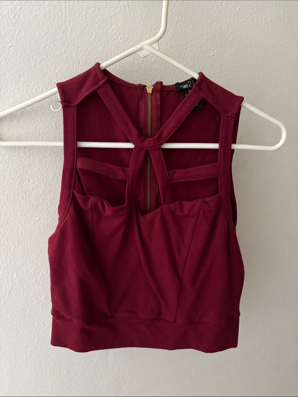 Rue21 Wine Red Strappy Crop Top